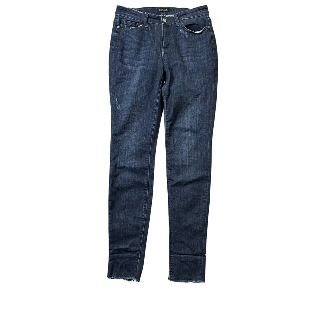 Judy‎ Blue 9/29 Skinny Fit Jeans Raw Hem Cotton Blend